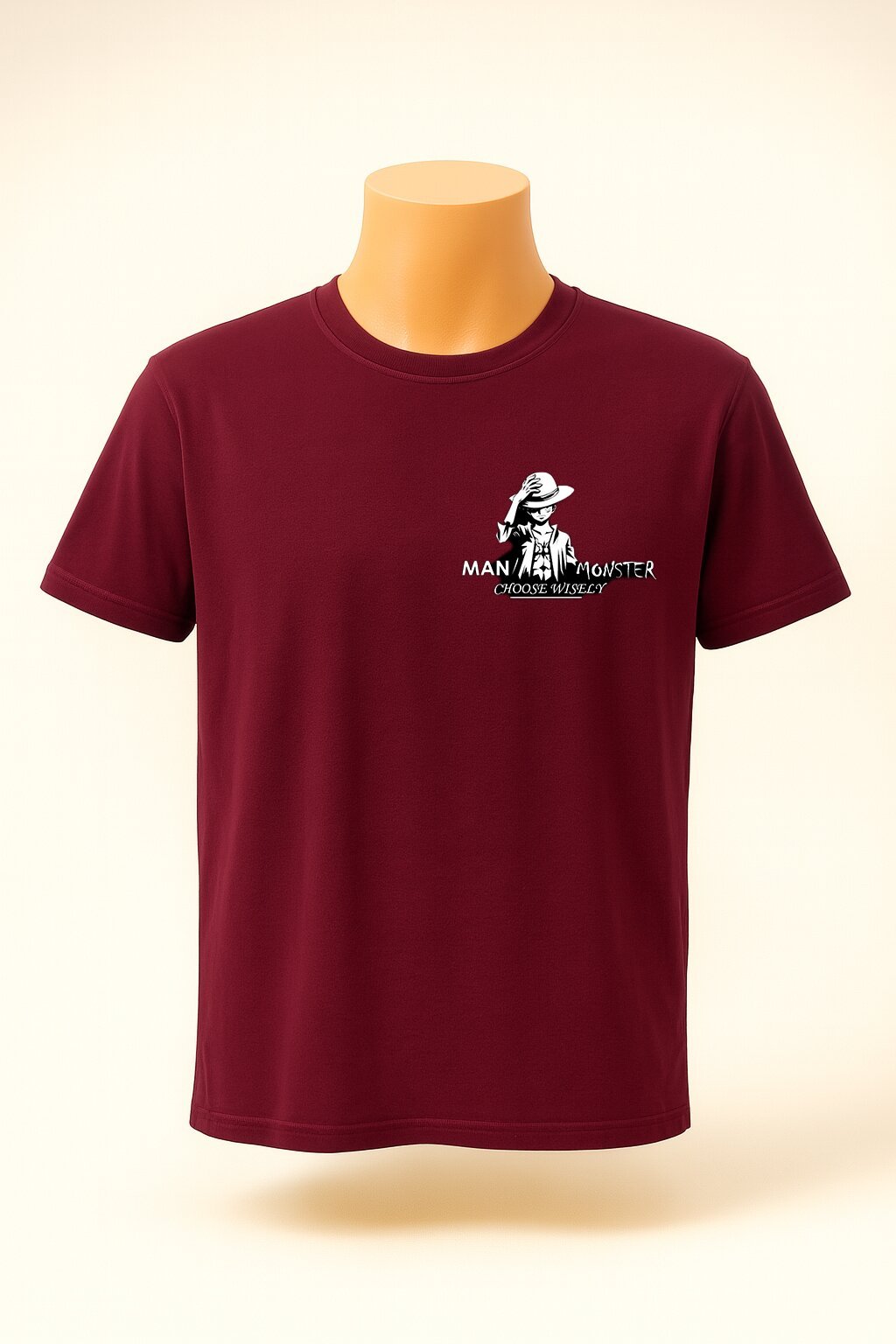 Man Monster Printed T-shirt – Maroon